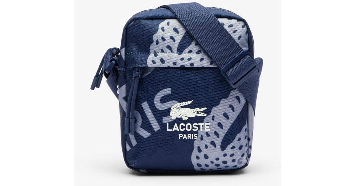 Lacoste Neocroc Printed Vertical Satchel in Blue | Lyst