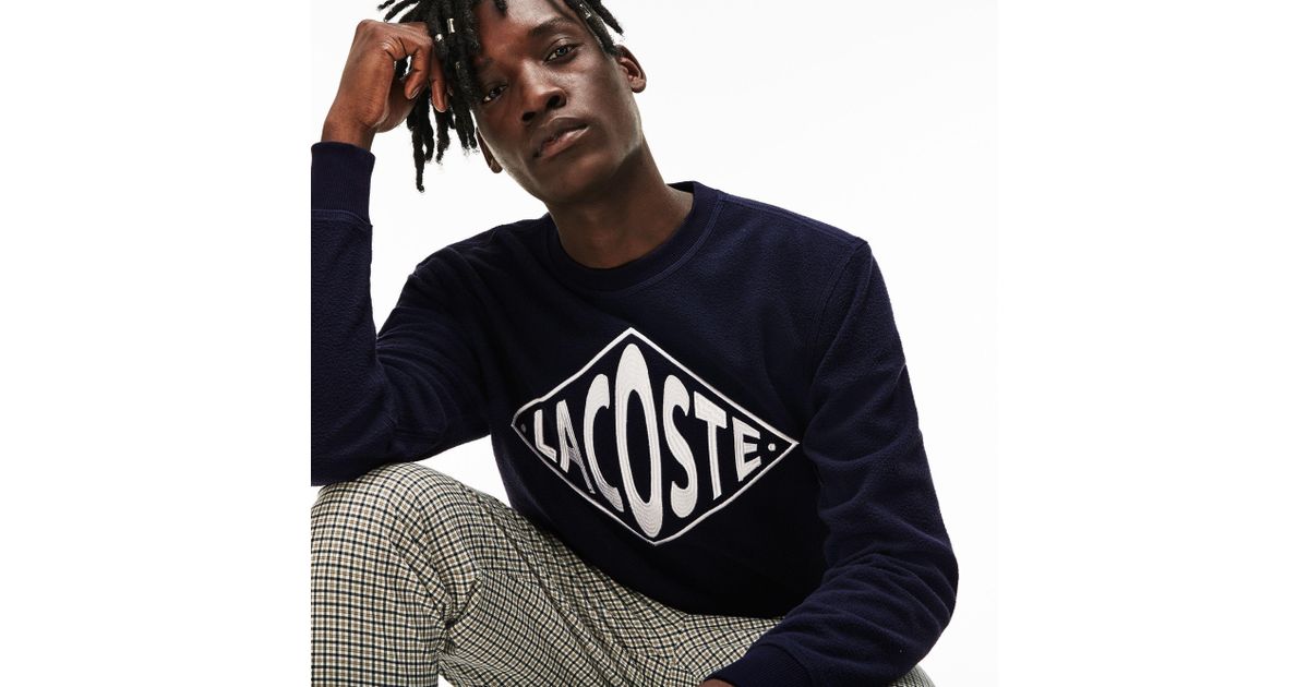 unisex live crew neck embroidered fleece sweatshirt