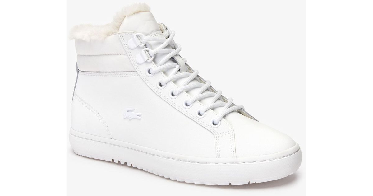 lacoste white boots