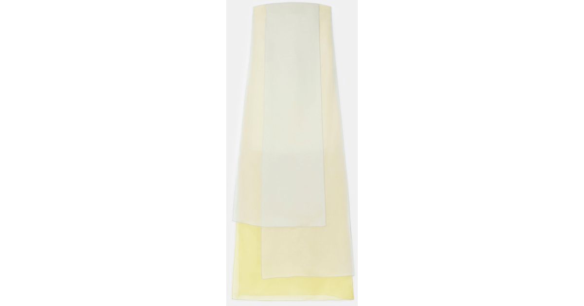 Lafayette 148 New York Silk Organza Overlay Strapless Gown in White | Lyst