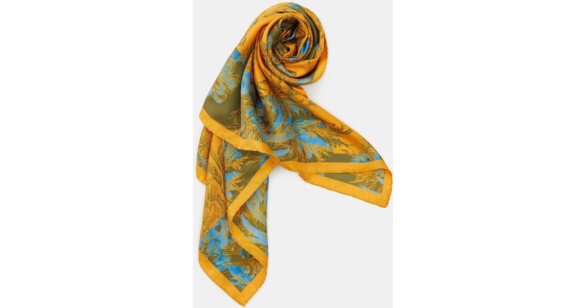 Lafayette 148 New York Floral Frost Toile & L Beam Silk Scarf in Yellow ...