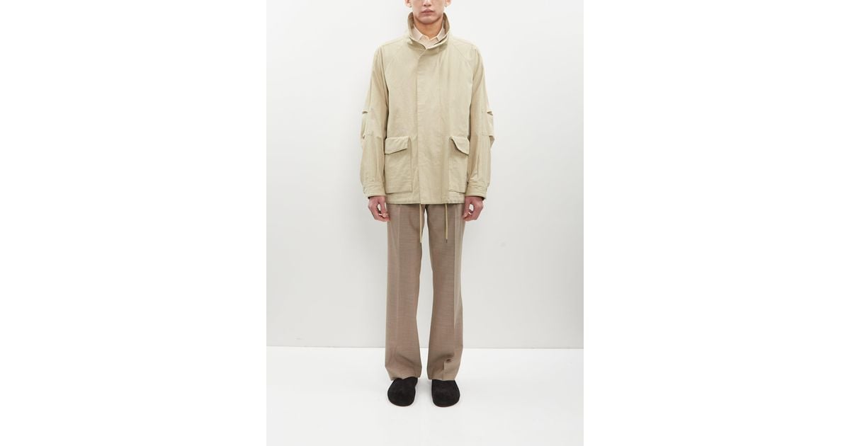 AURALEE Washed Hard Twist Canvas Blouson in Natural | Lyst AURALEE Washed Hard Twist Canvas Blouson in Natural | Lyst