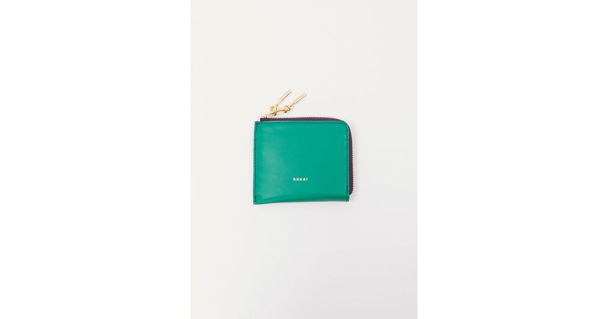 Sacai Bicolor Half Wallet in Green | Lyst