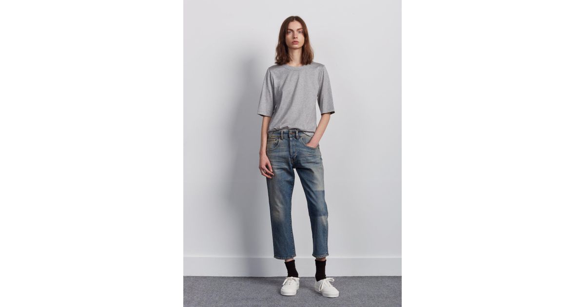 6397 Denim Patch Blue Shorty Jeans Lyst 6397 Denim Patch Blue Shorty Jeans Lyst
