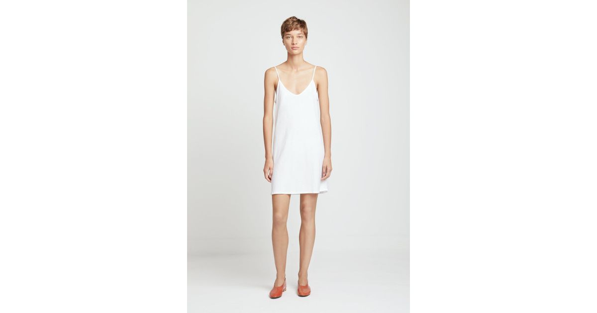 white cotton slip dress