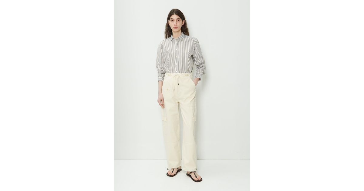Totême Cotton Cargo Trousers in Natural | Lyst