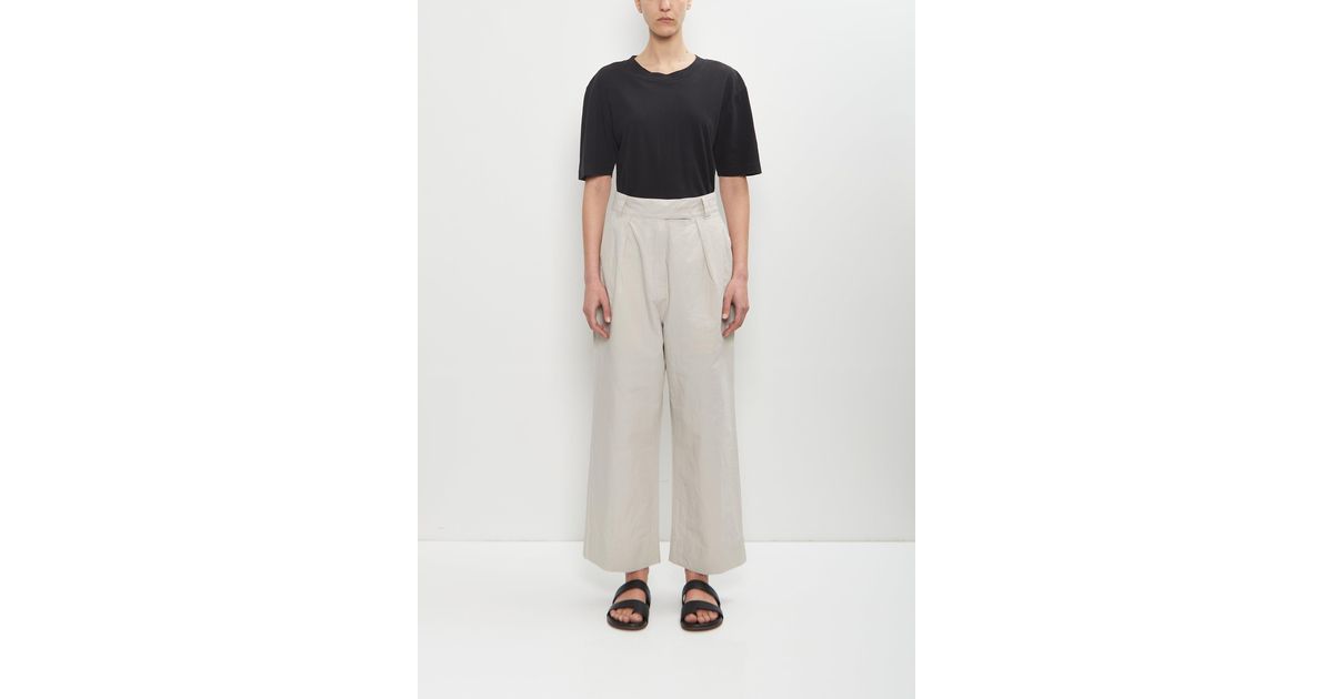 Margaret Howell|CHINO PANTS (MHL PLEATED CROP TROUSER - MHL by Margaret Howell Cotton Linen Pleated Crop Trouser | Lyst