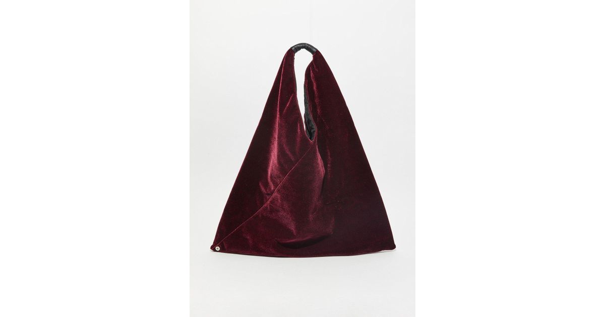 MM6 by Maison Martin Margiela Velvet Triangle Tote Bag | Lyst Australia