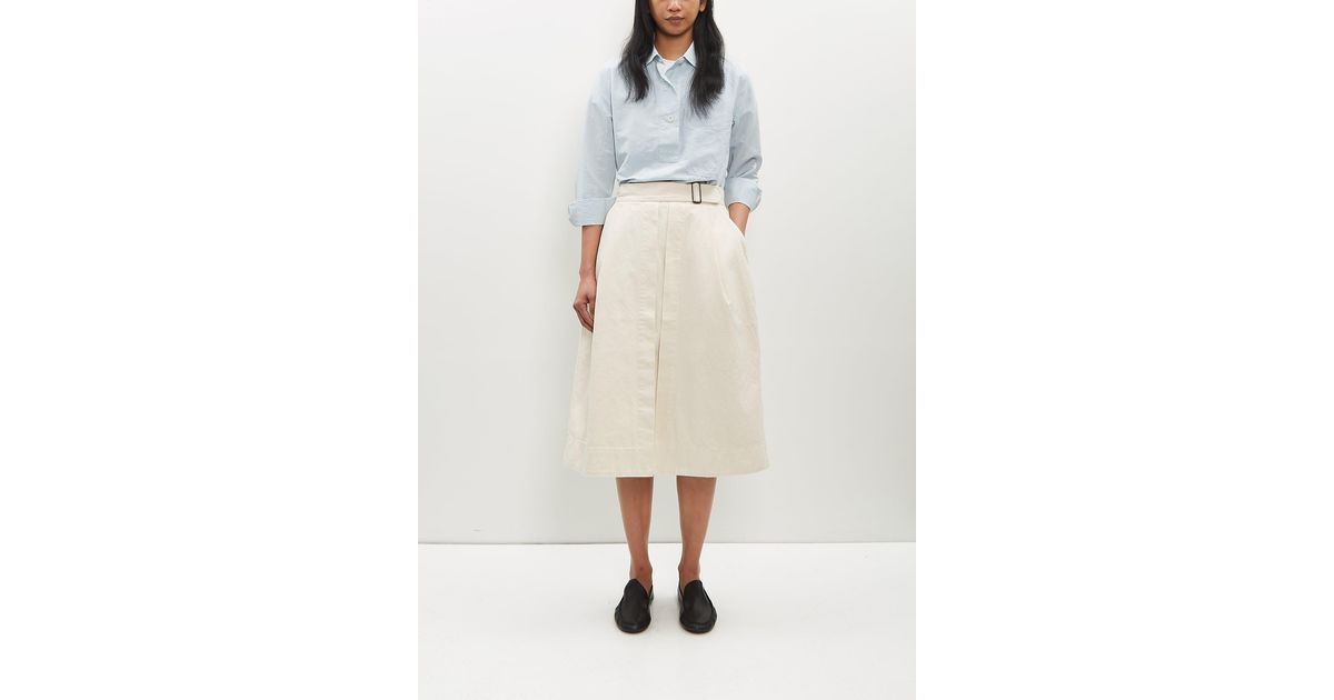 Margaret Howell｜SKIRTS (MHL CINCH WAIST SKIRT - OFF WHI Mhl By Margaret Howell Cinch Waist Skirt — White - ShopStyle