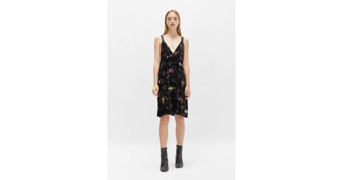 black floral slip dress