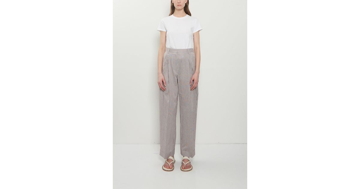 Dries Van Noten Partan Cotton Silk Pants in White | Lyst UK