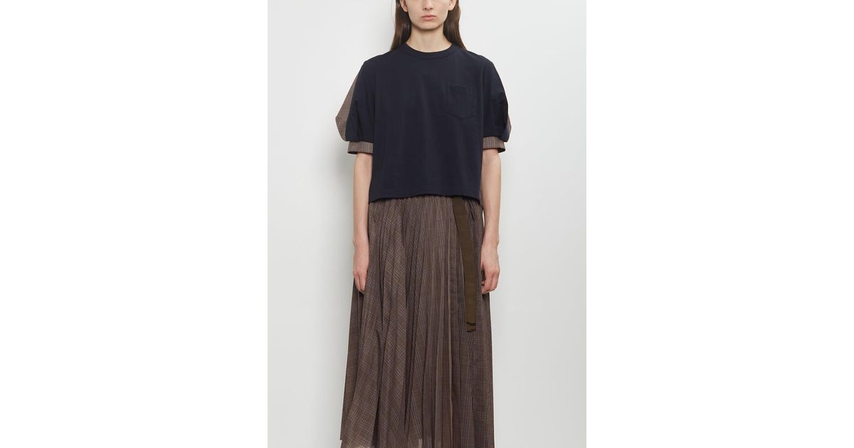 【関税込み】sacai Spun organza and cotton jersey t-shirt Spun Organza x Cotton Jersey T-Shirt | sacai Official Store