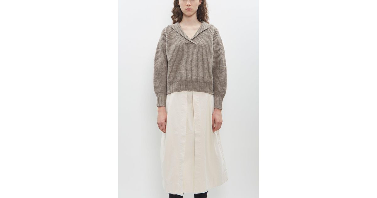 MHL by Margaret Howell Chunky Sailor Collar Sweater in Natural | Lyst