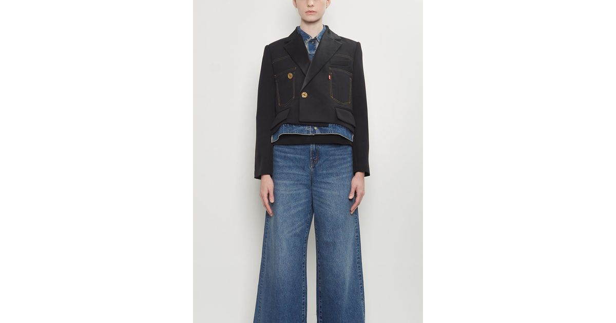 Sacai X Levi's Denim X Matelasse Twill Jacket in Blue | Lyst