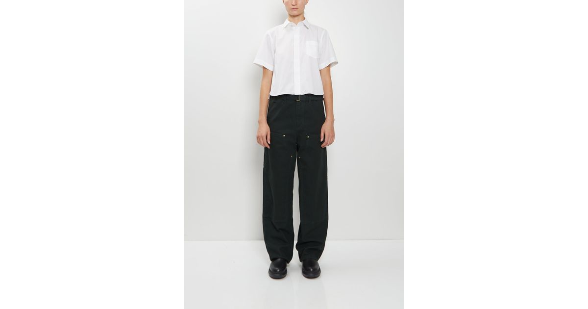 SACAI X CARHARTT WIP Washed Cotton Canvas Duck Pants in White | Lyst
