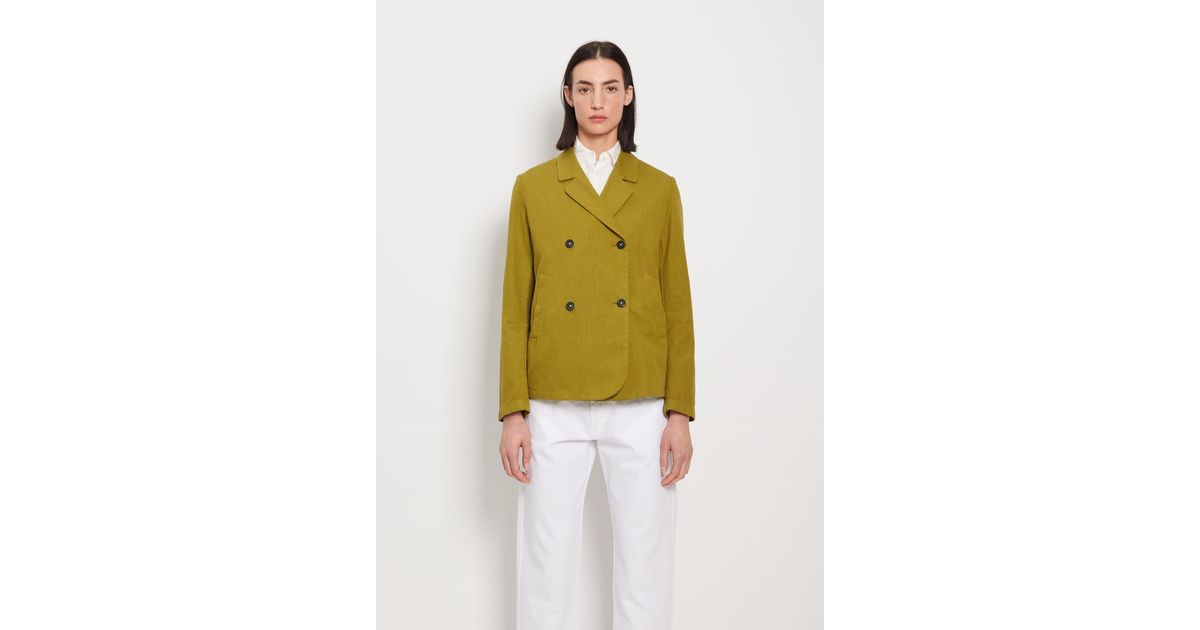 Massimo Alba Hampton Cotton Linen Blend Blazer in Yellow | Lyst