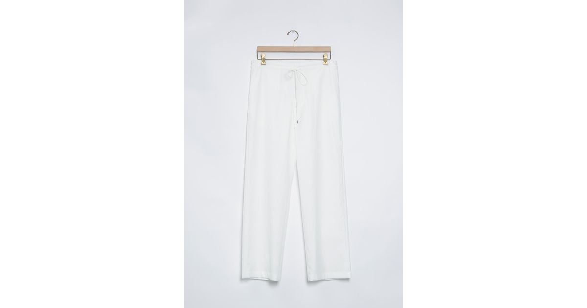 AURALEE Women's White Washed Finx Twill Easy Wide Pants