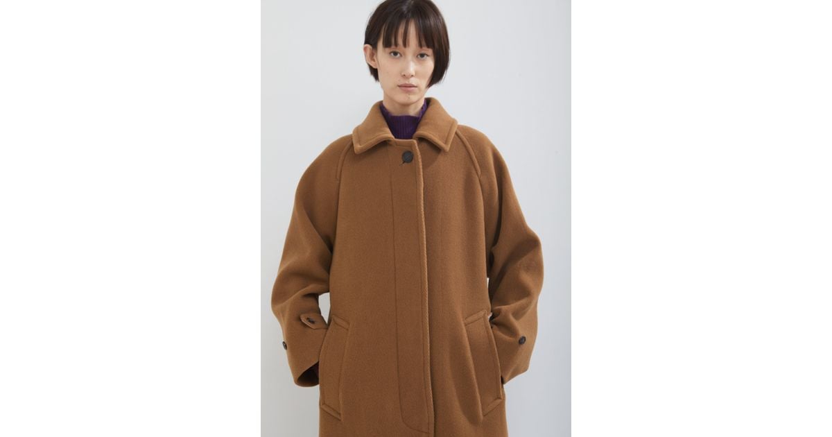 Mackintosh Wool Raglan Sleeve Oversized Coat in Brown | Lyst