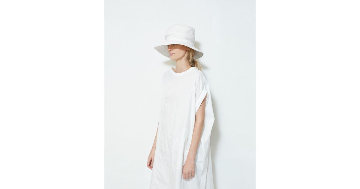 white linen hat