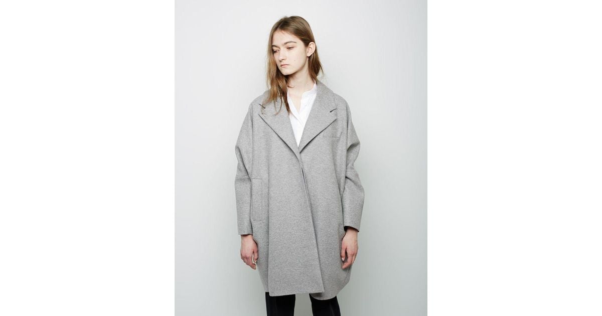 MM6 by Maison Martin Margiela Cocoon Coat in Grey | Lyst UK