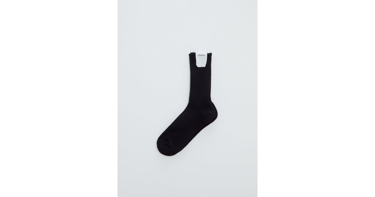 AURALEE Cotton Cashmere Low Gauge Socks in Black - Lyst