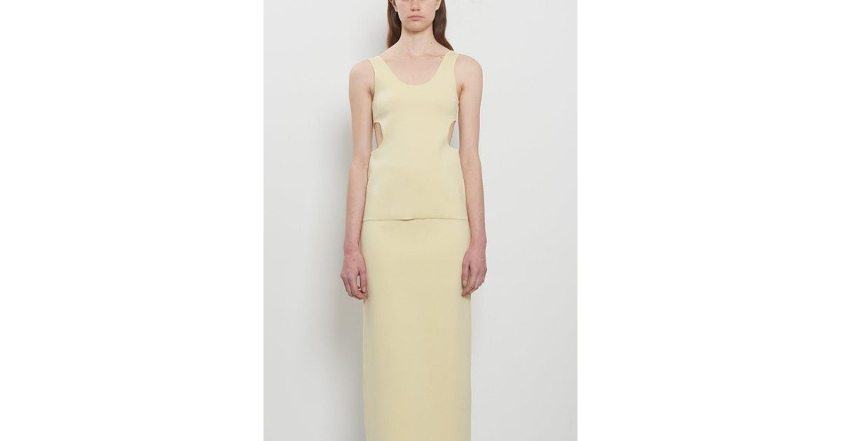 AURALEE Doubled Faced Silk Cotton Knit Tank in Natural | Lyst
