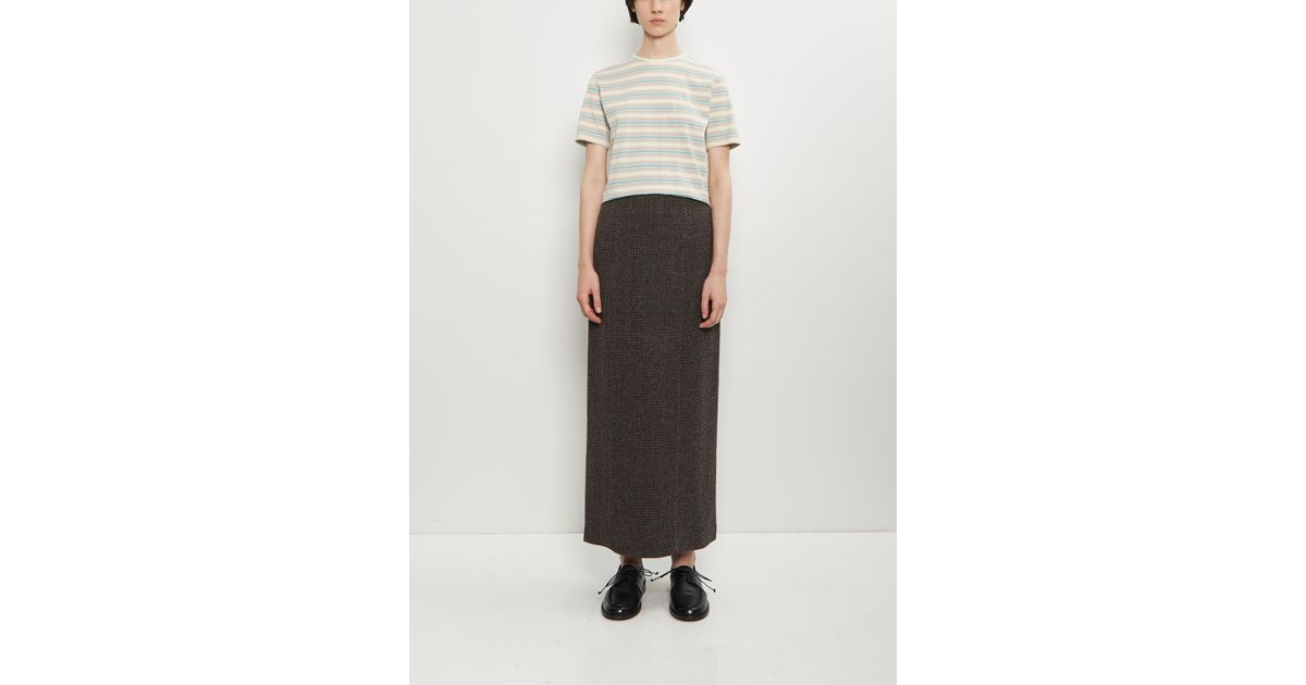 AURALEE Alpaca Wool Silk Tweed Pencil Skirt in White | Lyst