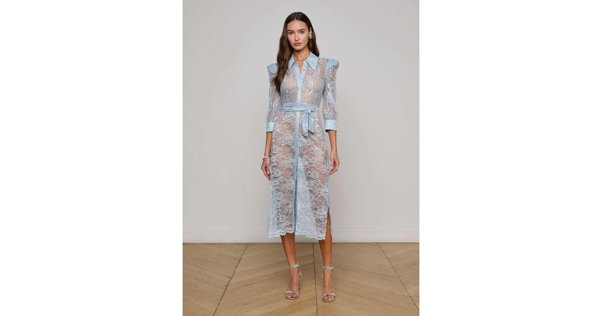 L'Agence Kaiya Sequined Lace Dress | Lyst