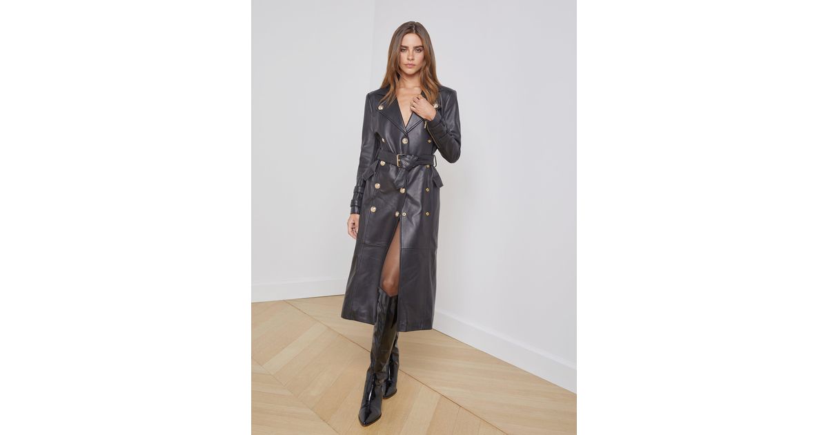 L'Agence Women's Kento Cropped Leather Trench