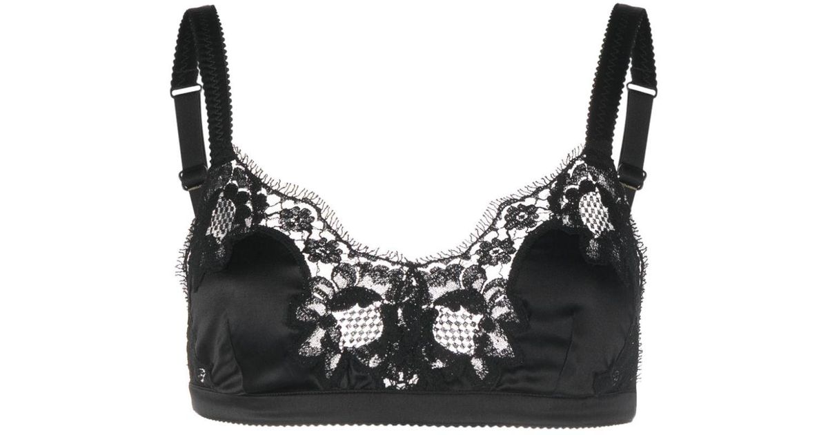 Dolce & Gabbana Black Logo Mania Sheer Soft Cup Bra Underwear