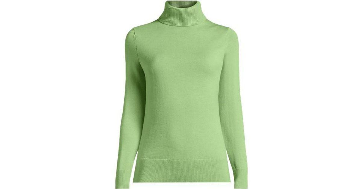 Polo Neck Landsend Damen Pullover Lands End Gray 100% Cashmere