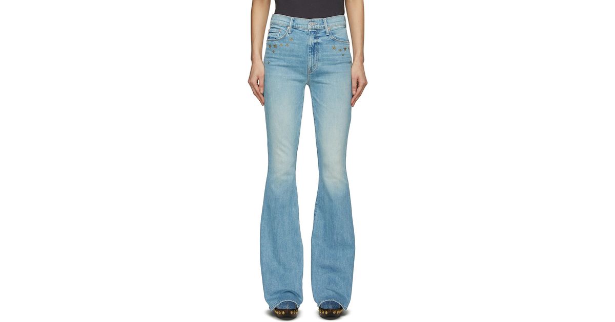 Mother X Bowie® The Super Cruiser Light Washed Flared Jeans in Blue | Lyst