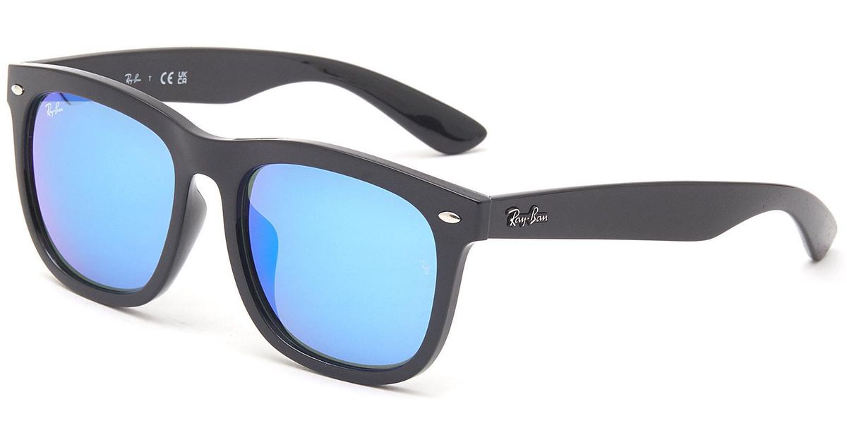 RayBan Reflective Lens Acetate Square Sunglasses in Blue for Men Lyst