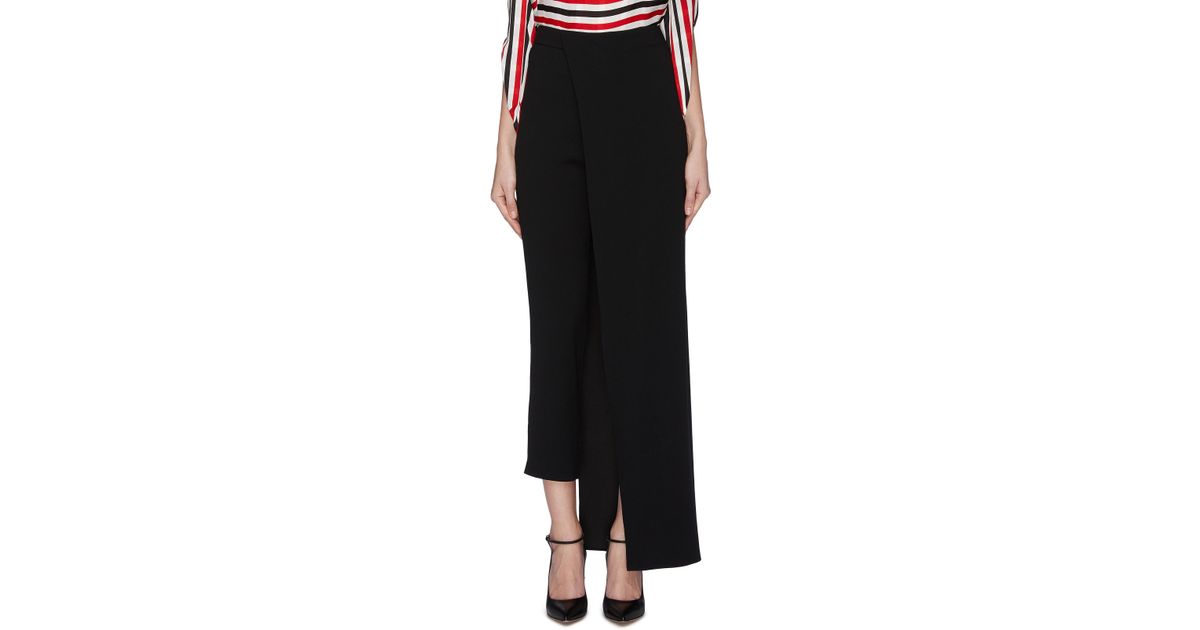 Hellessy Cotton 'eclipse' Asymmetric Skirt Overlay Suiting Pants in
