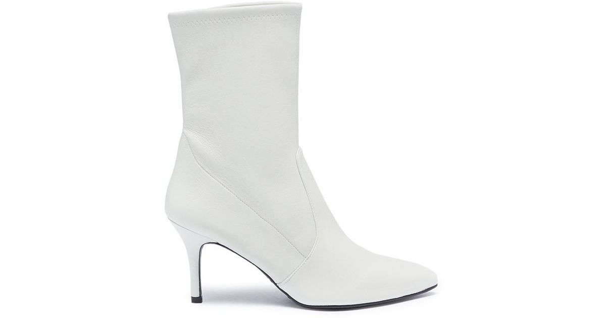 stuart weitzman white ankle boots