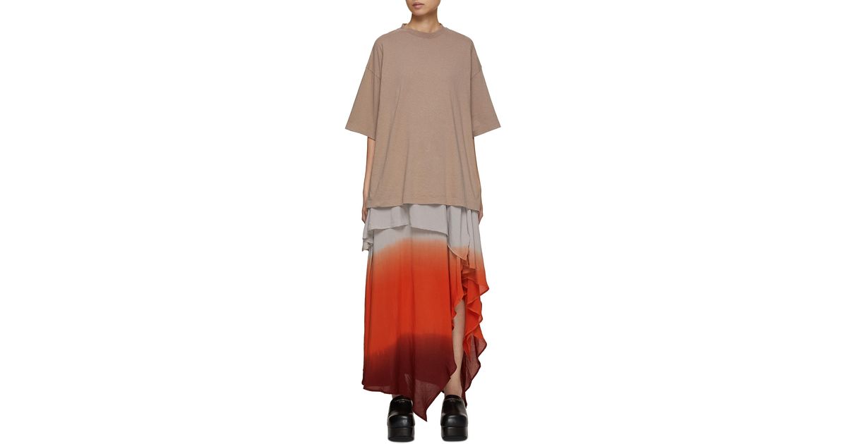 Acne Studios T-shirt Dress in Natural | Lyst
