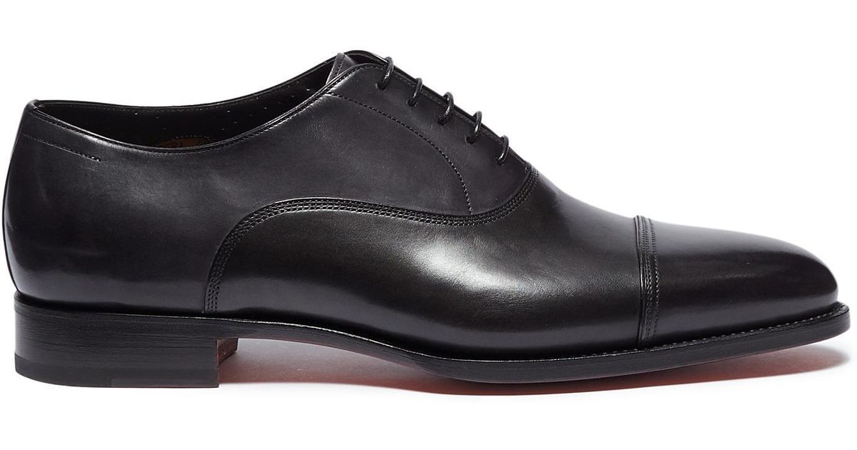Santoni Leather Oxfords in Black for Men - Lyst