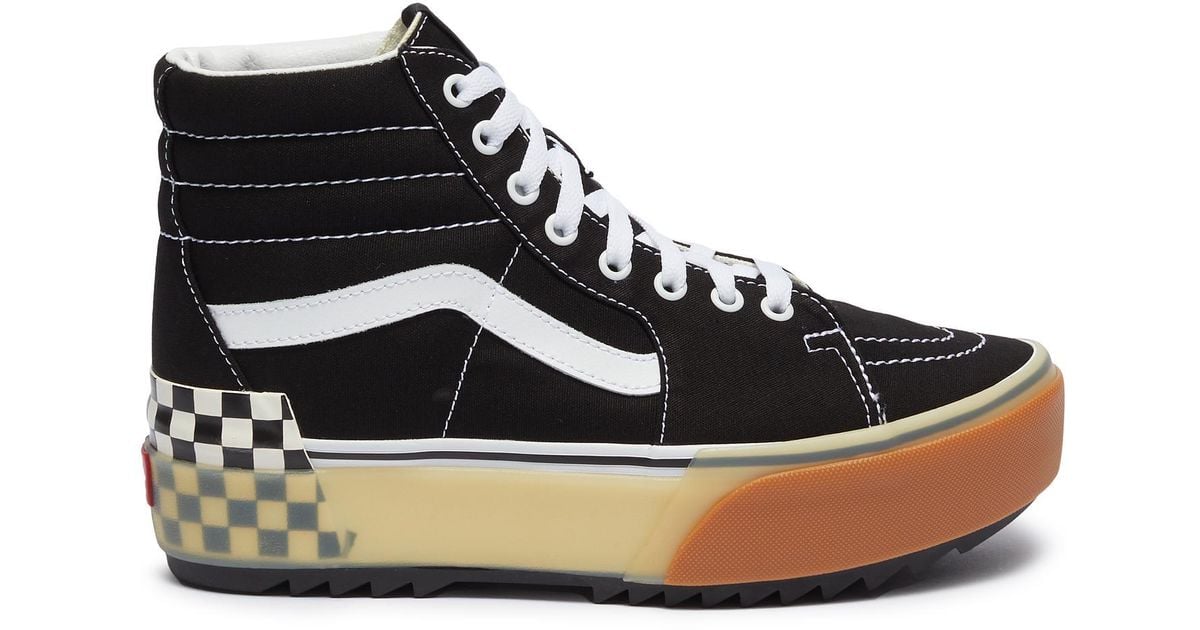 Vans 'sk8-hi Stacked' Canvas Flatform Sneakers in Black - Lyst