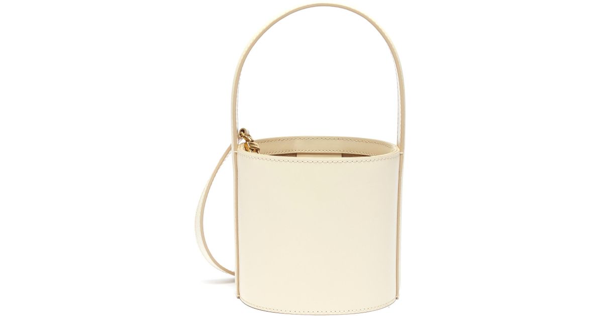 STAUD 'bissett' Mini Leather Bucket Bag in White Lyst