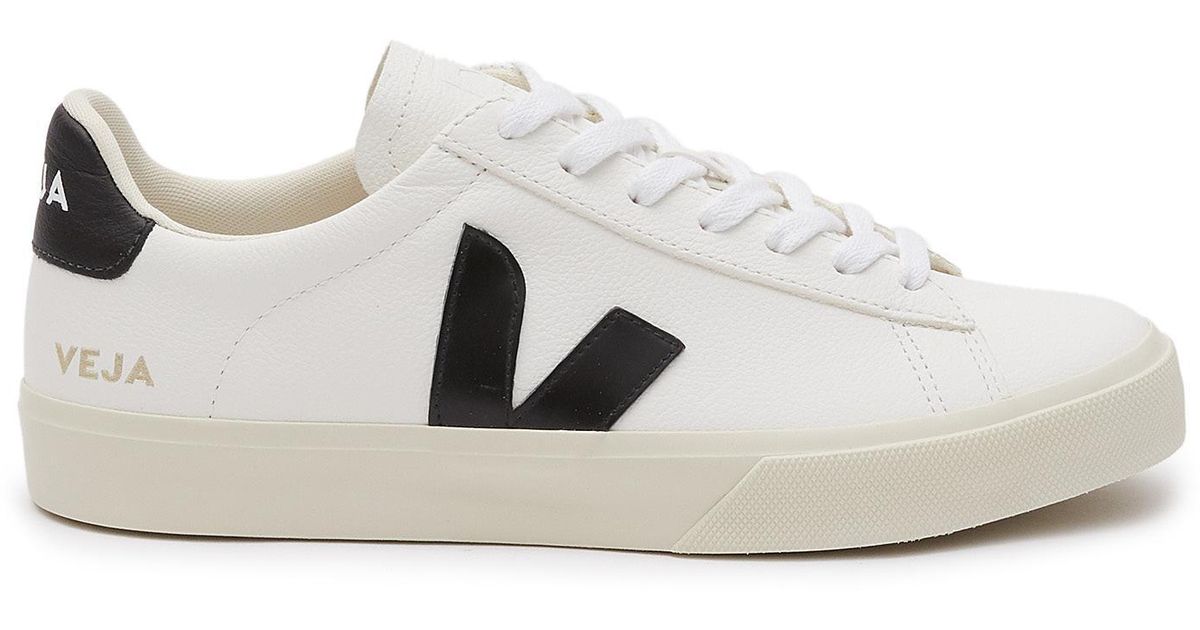 Veja Campo' V Logo Chromefree Leather Low Top Lace Up Sneakers in White ...