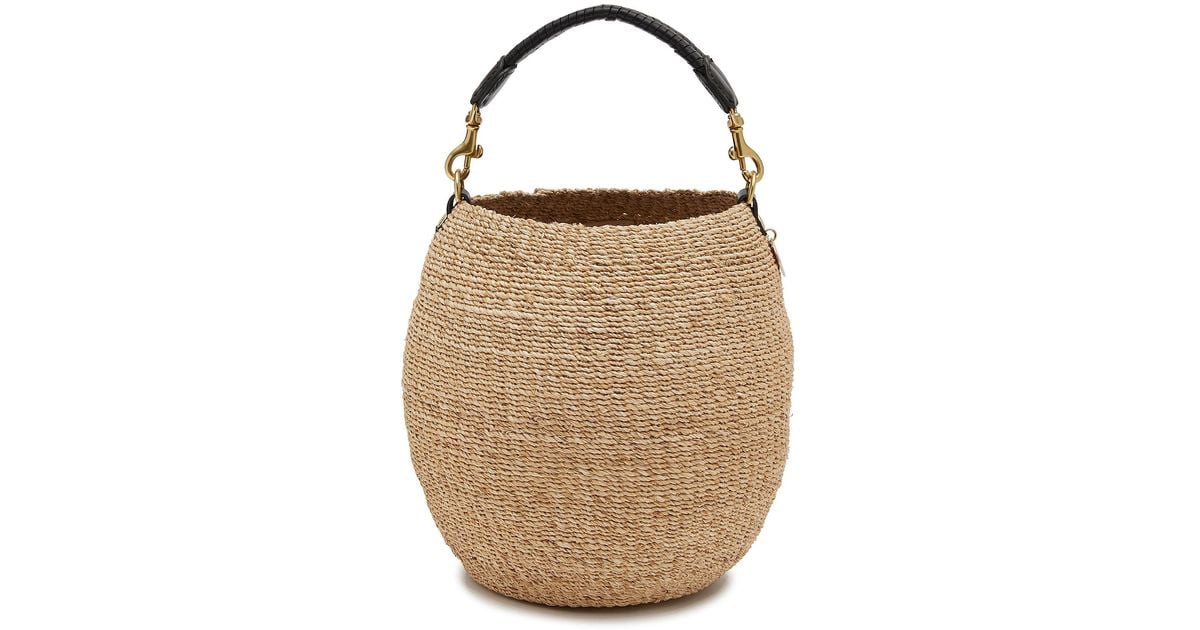 Clare V Pot De Miel Top Handle Straw Basket Bag - Ivory In White