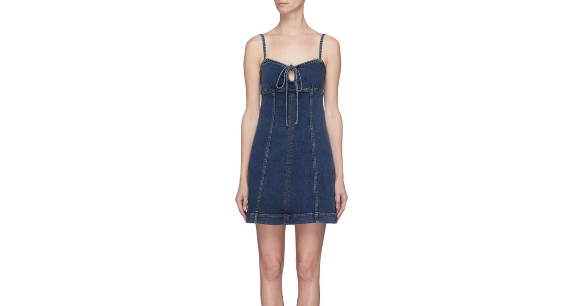 tie front denim dress