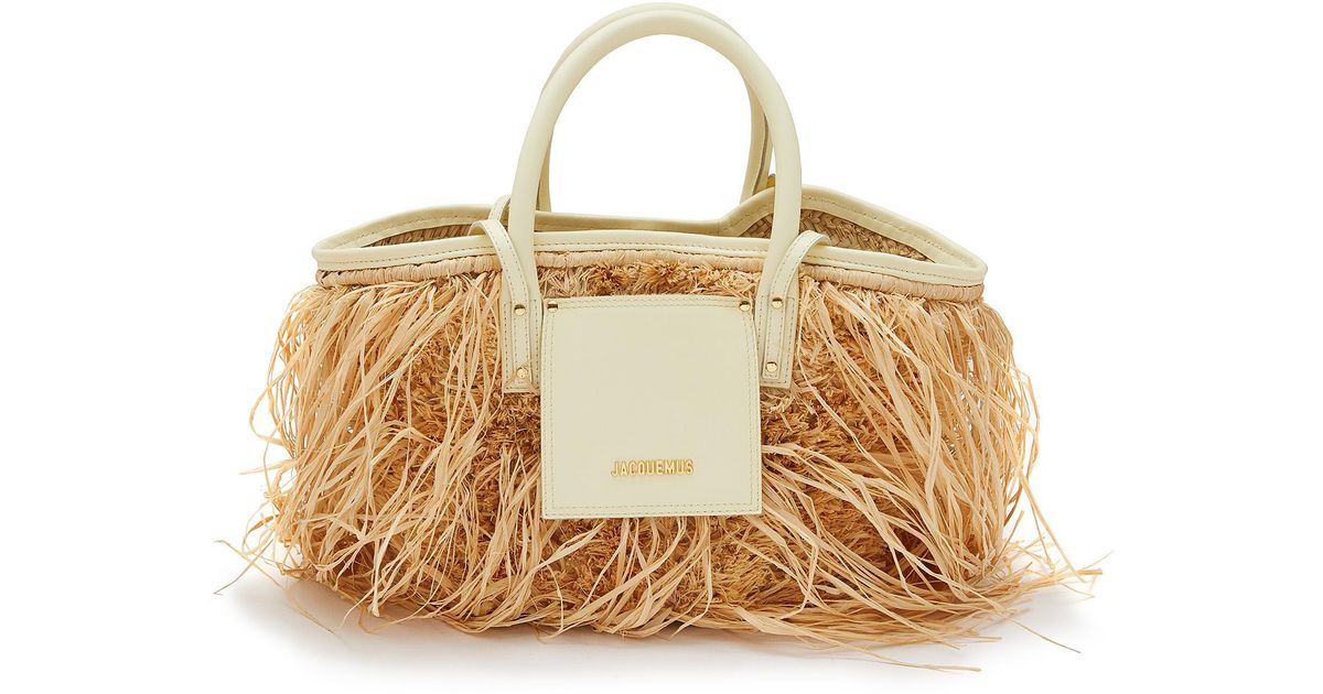 Jacquemus Le Panier Soli Raffia Tote Bag in Brown Lyst