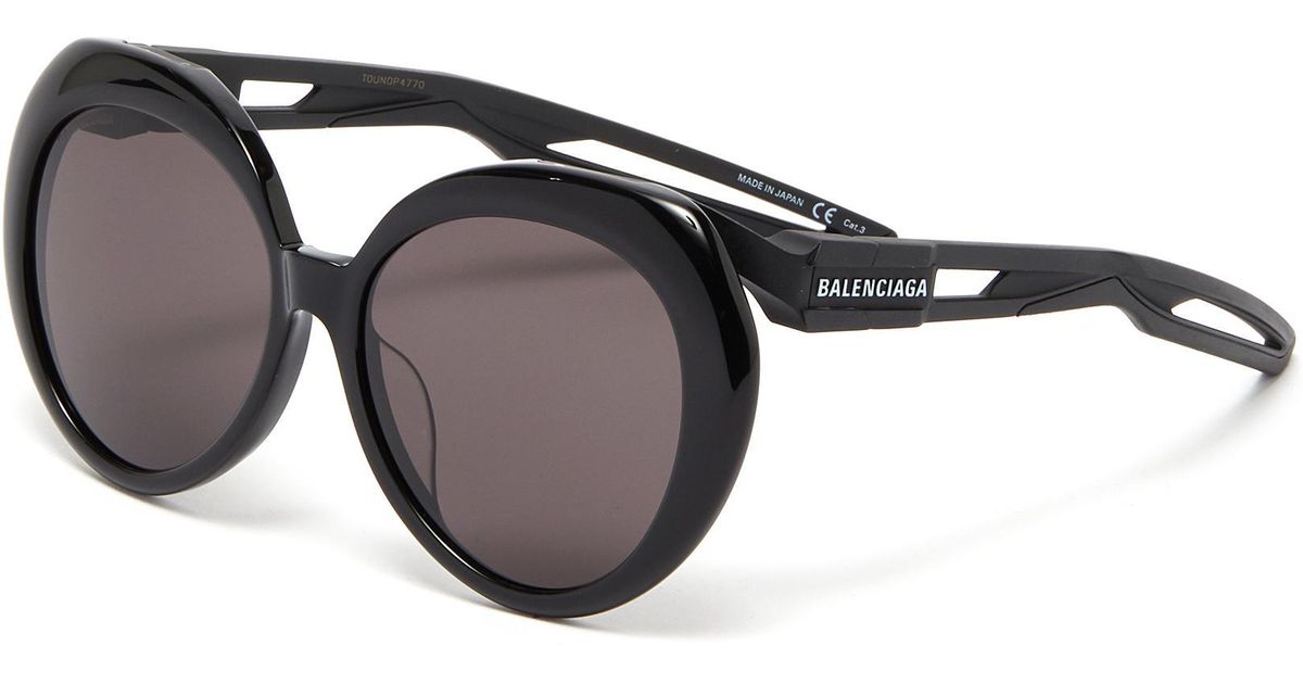 Download Balenciaga Rubber Hybrid Butterfly Sunglasses in Black ...