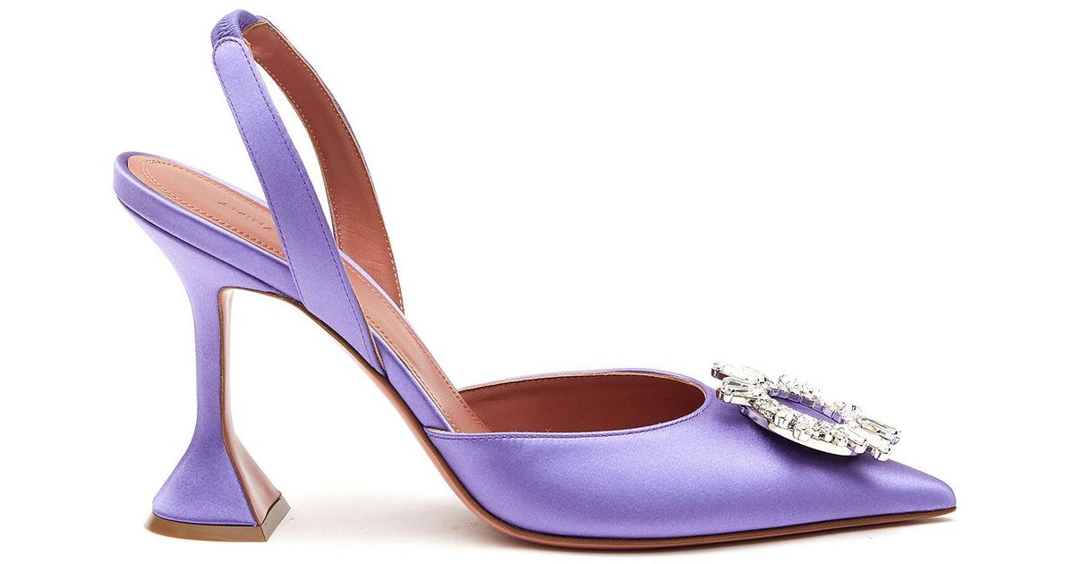 AMINA MUADDI 'begum' Satin Slingback Heels Women Shoes Heels Sling ...