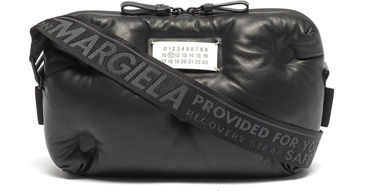 Maison Margiela 'glam Slam' Leather Bum Bag in Black for Men - Lyst