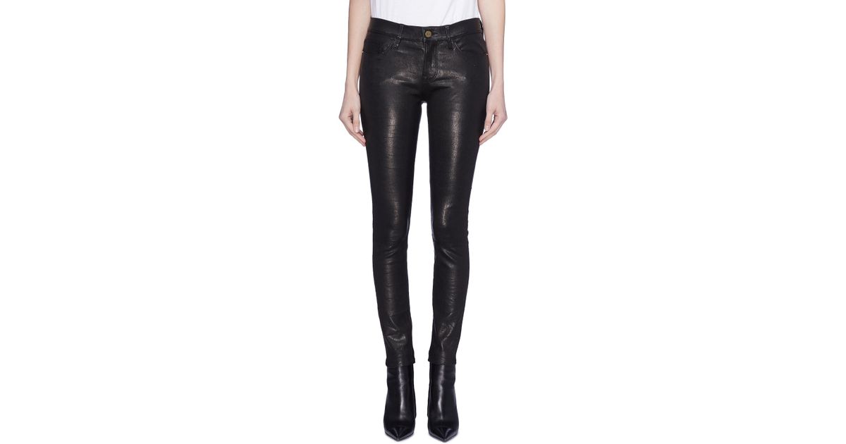 frame le skinny de jeanne leather pants