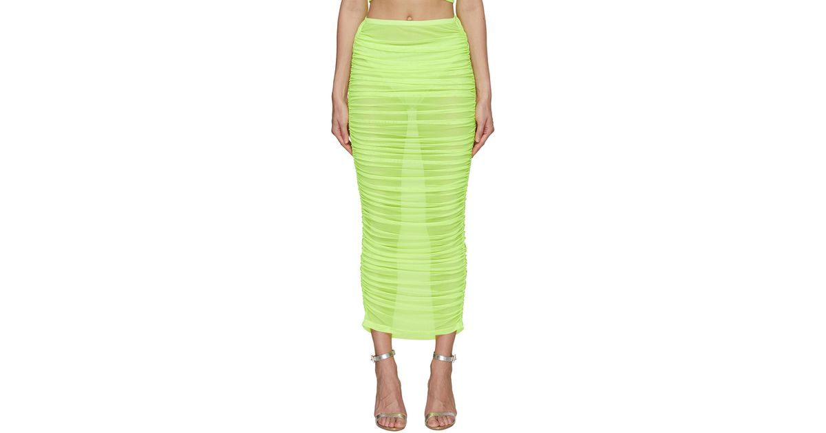 GOOD AMERICAN Ruched Skirt in Green | Lyst