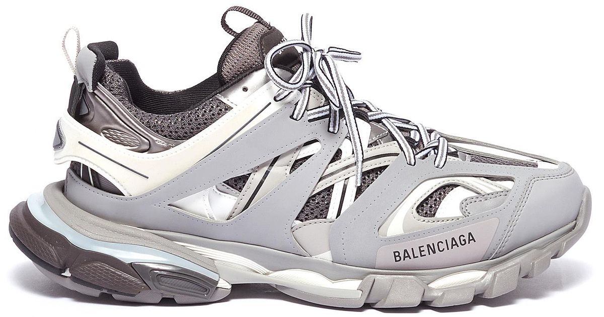Balenciaga Rubber Track Trainers in Grey / White (Gray) for Men - Lyst