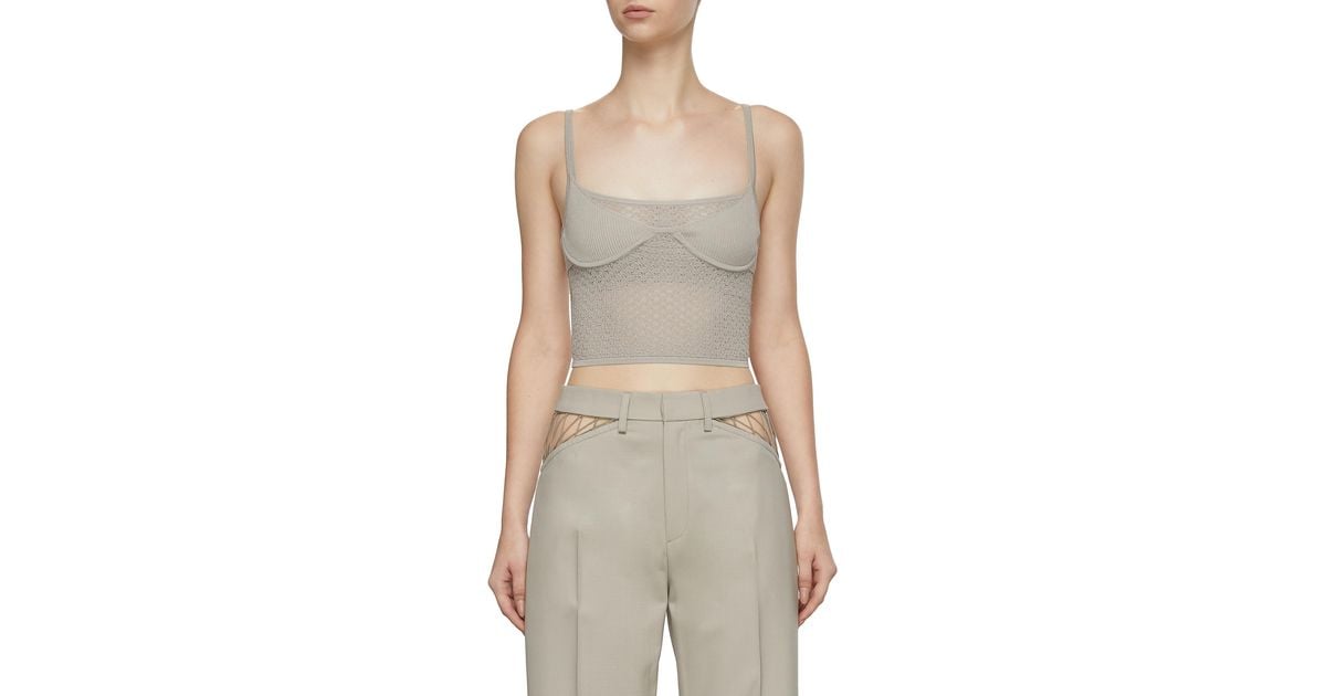 Dion Lee Serpent Lace Bralette in Natural | Lyst